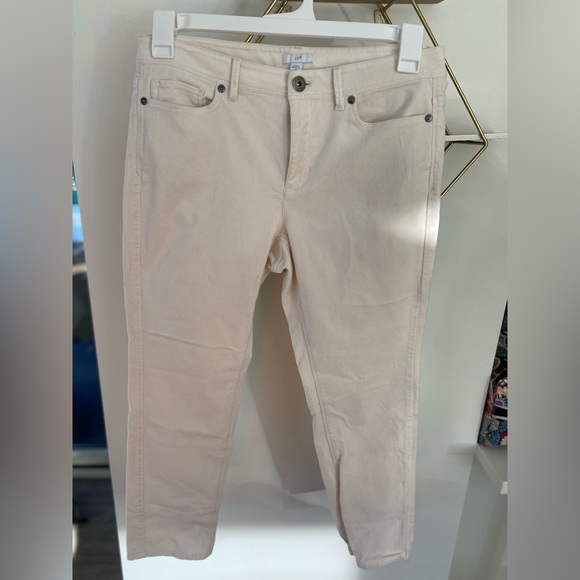 🌟 2/$22. J. Jill white velvet pants size 10P - Picture 1 of 3